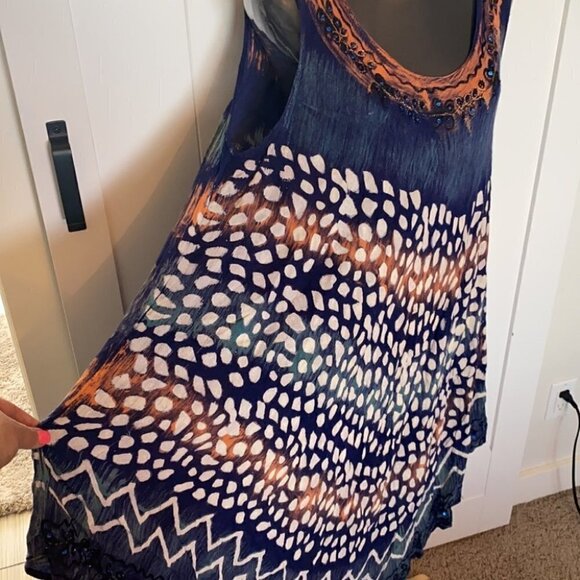 MODEL France tye dye dress beach swim cover up - Picture 3 of 7